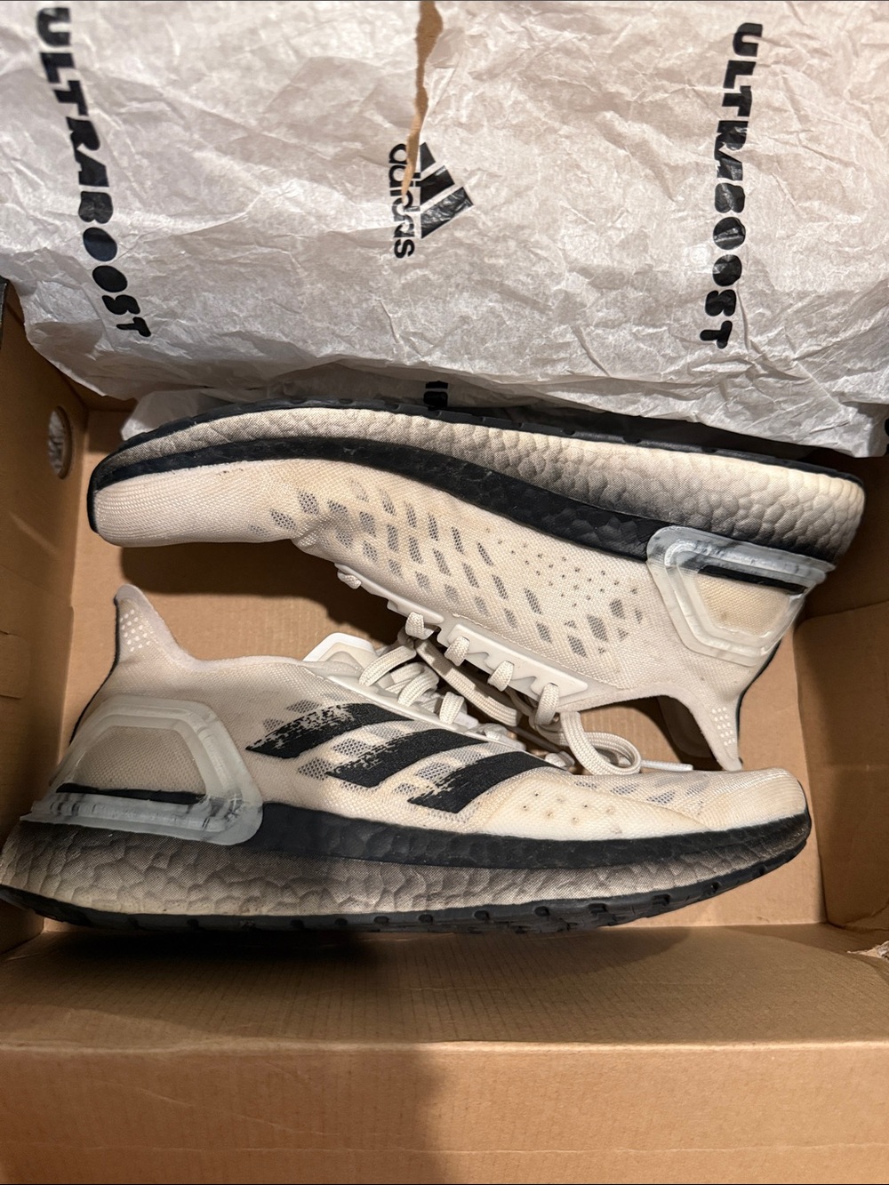 adidas White & Black Ultraboost PB